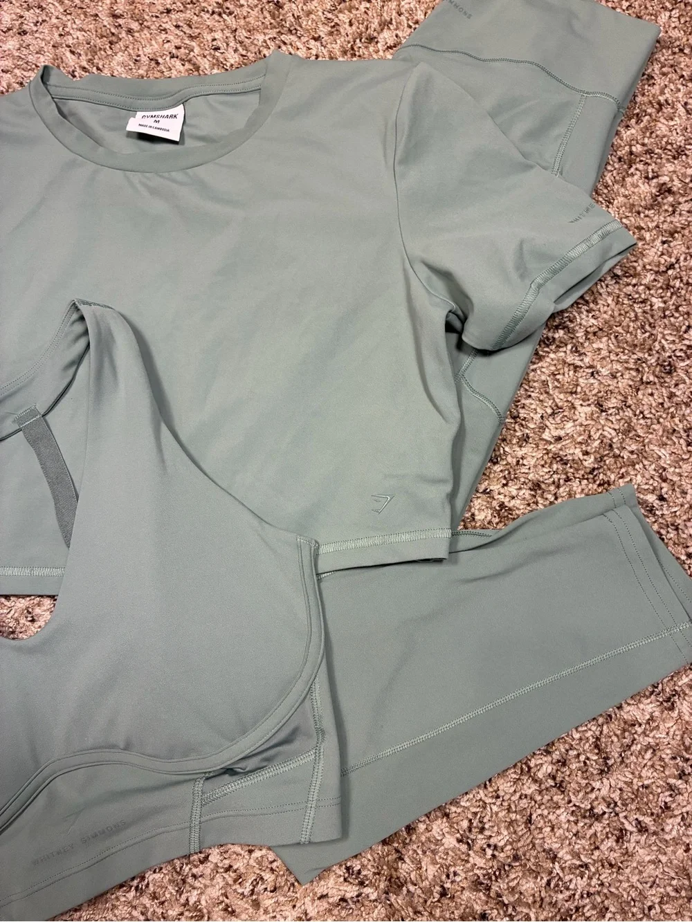 Gymshark x Whitney Simmons 3 Piece Matching Workout Set Crop Top Bra Leggings